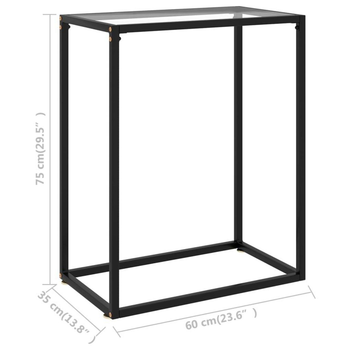 VIDAXL Table console Transparent 60x35x75 cm Verre trempe