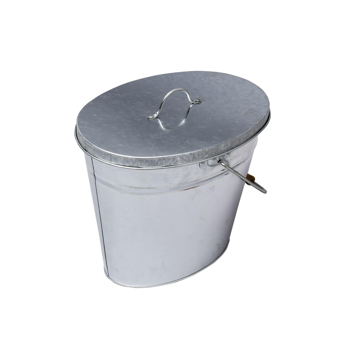 WERKAPRO Seau à cendre métal galvanisé WERKA PRO avec couvercle et poignée