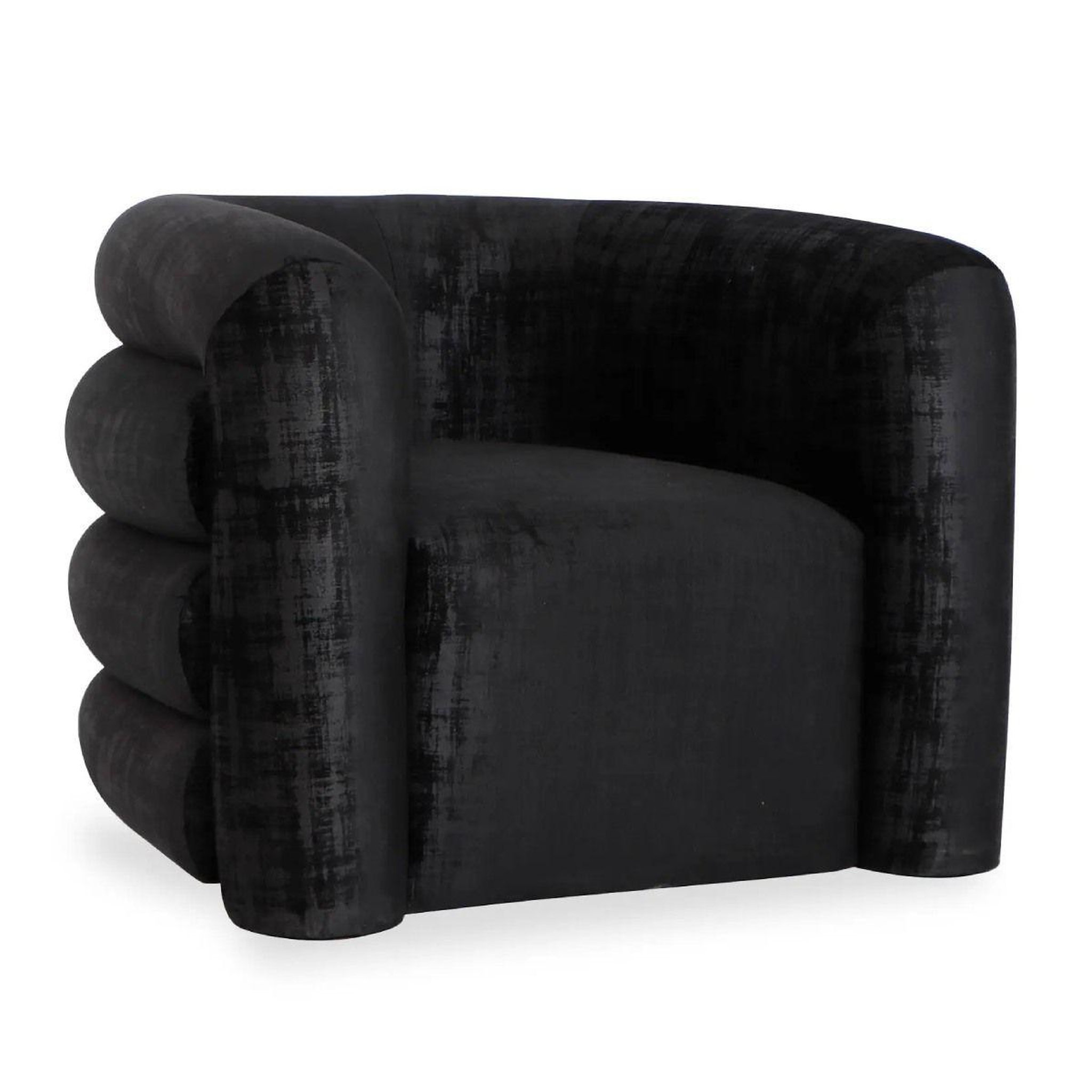 Voir la diapositive 1 : Paris Prix Fauteuil Design Bouclette  Elisa  95cm Noir