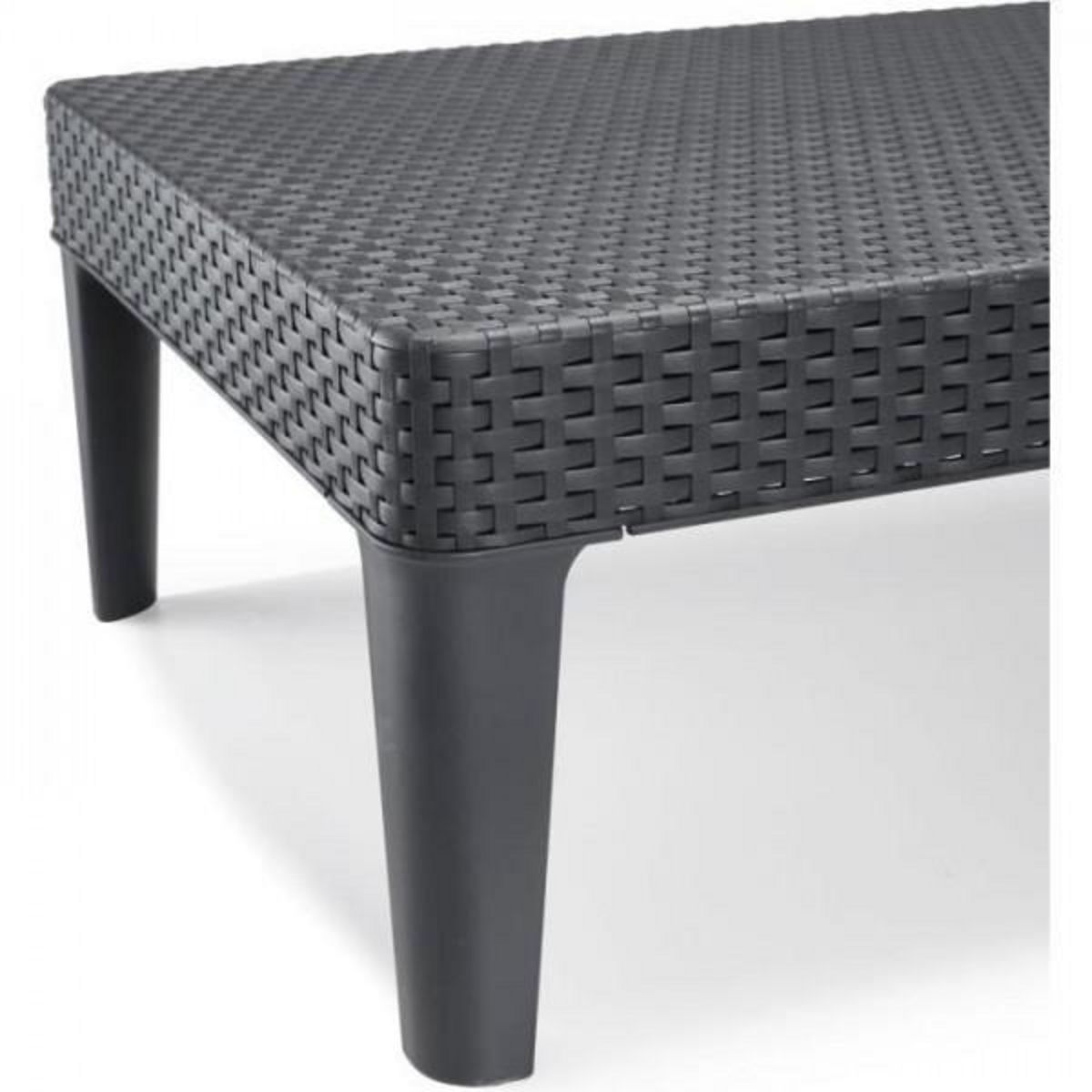 ALLIBERT by KETER Transat Bain de soleil - Allibert by KETER – Jaipur – en résine imitation rotin tressé – gris graphite – dossier réglable