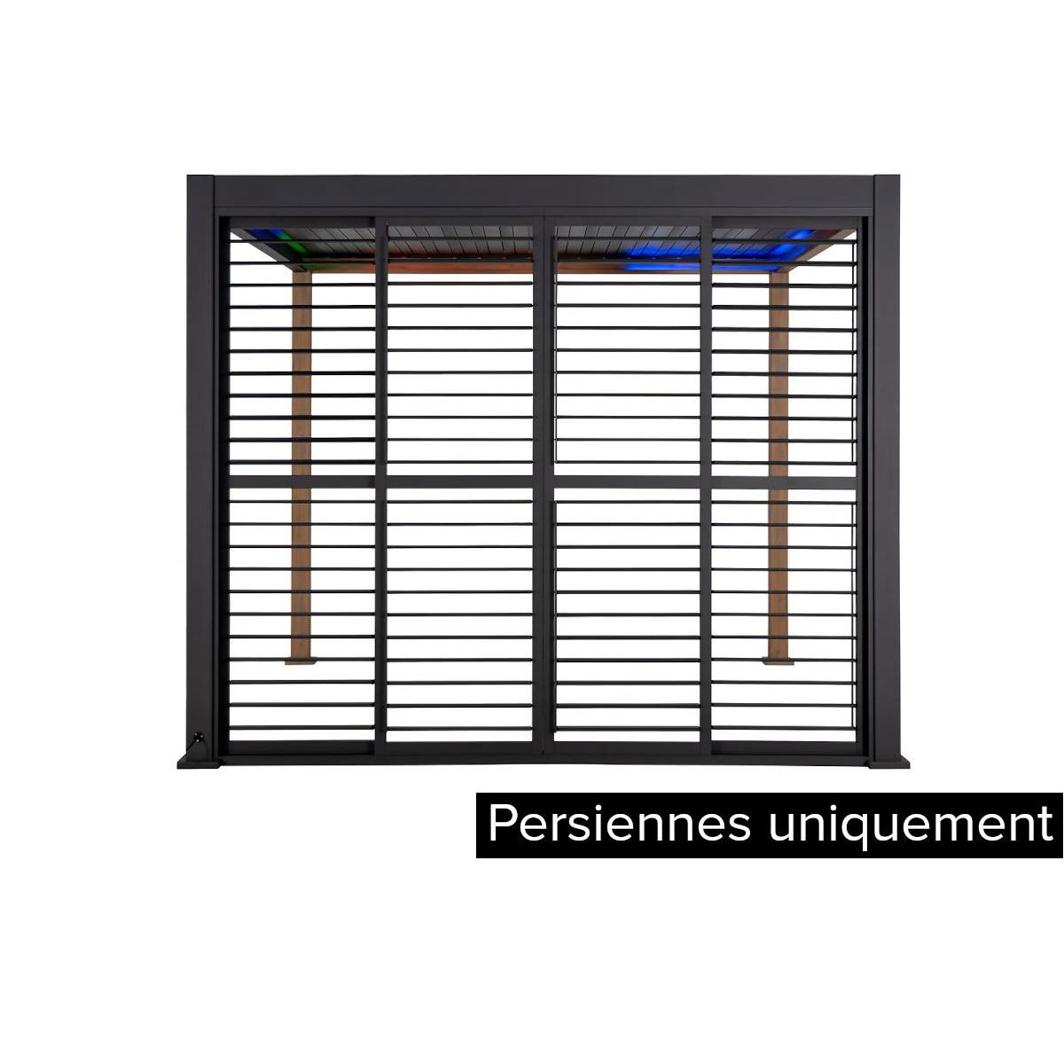 HESPERIDE Persiennes coulissantes pour pergola Evora côté 3 m graphite - Hespéride
