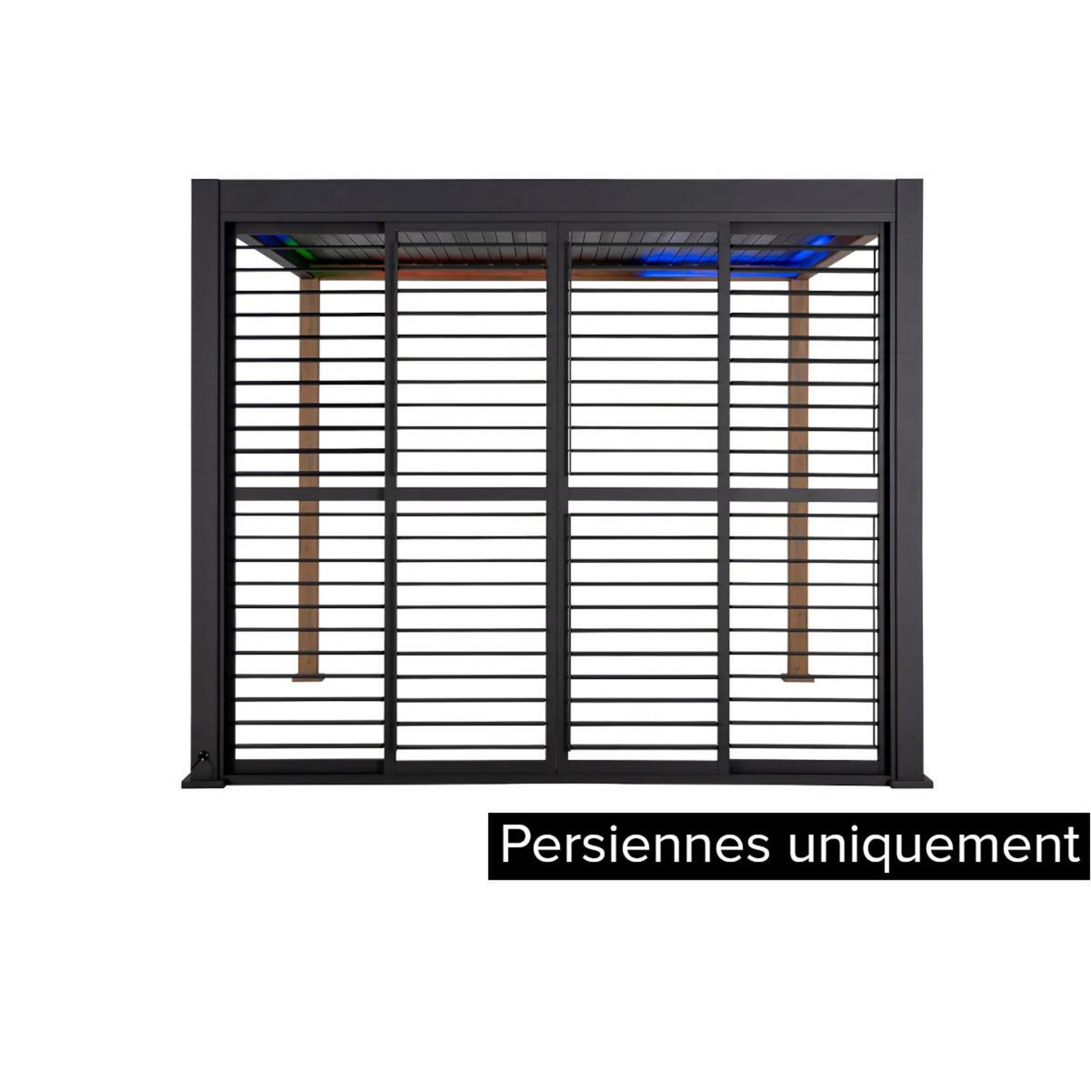 HESPERIDE Persiennes coulissantes pour pergola Evora côté 3 m graphite - Hespéride