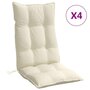 Voir la diapositive 2 : VIDAXL Coussins de chaise a dossier haut lot de 4 creme tissu oxford