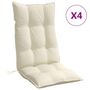 Voir la diapositive 2 : VIDAXL Coussins de chaise a dossier haut lot de 4 creme tissu oxford