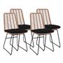 Voir la diapositive 2 : LISA DESIGN Forenza - lot de 4 chaises - effet rotin - coloris bois et noir
