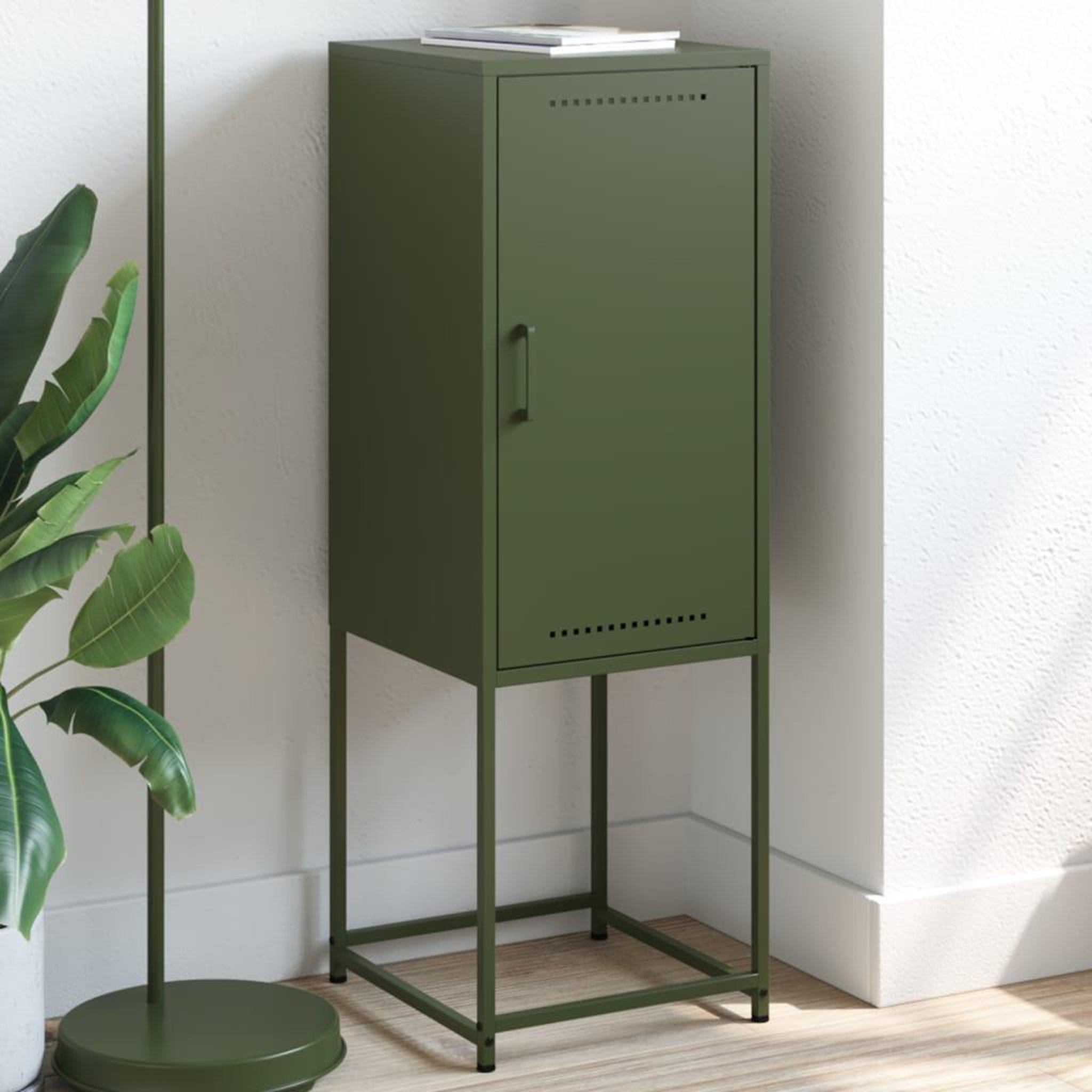 VIDAXL Buffet vert olive 36x39x107 cm acier