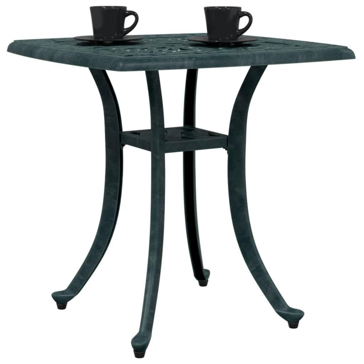 VIDAXL Table de jardin vert 53x53x53 cm aluminium coule