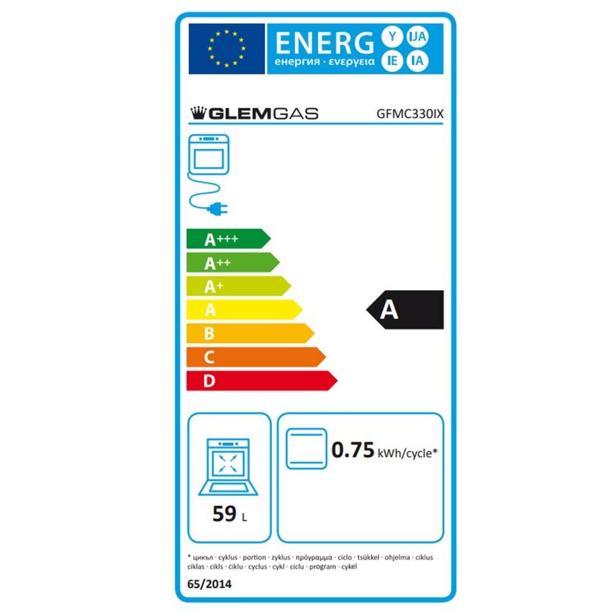 Glem Four intégrable 59l 60cm catalyse inox - GFMC330IX