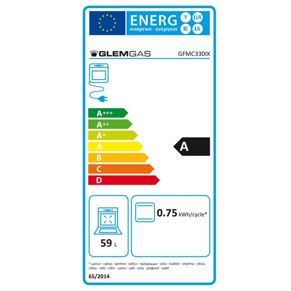 Glem Four intégrable 59l 60cm catalyse inox - GFMC330IX