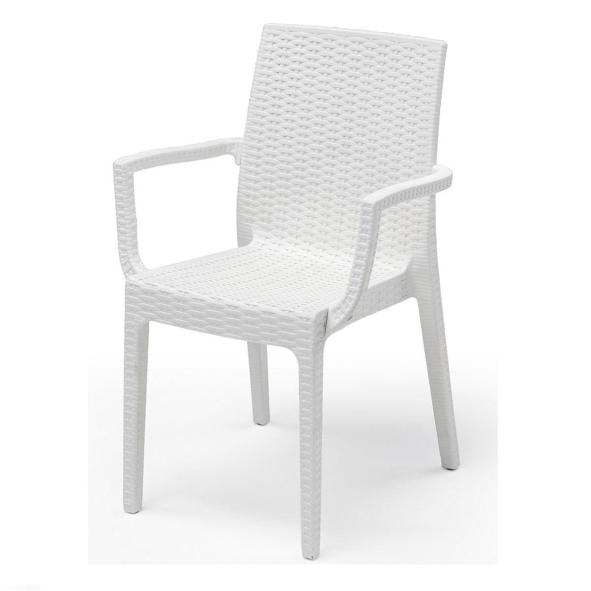 ARETA Lot de 4 chaises et de 2 fauteuils de jardin - Blanc - URANO