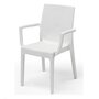 ARETA Lot de 4 chaises et de 2 fauteuils de jardin - Blanc - URANO