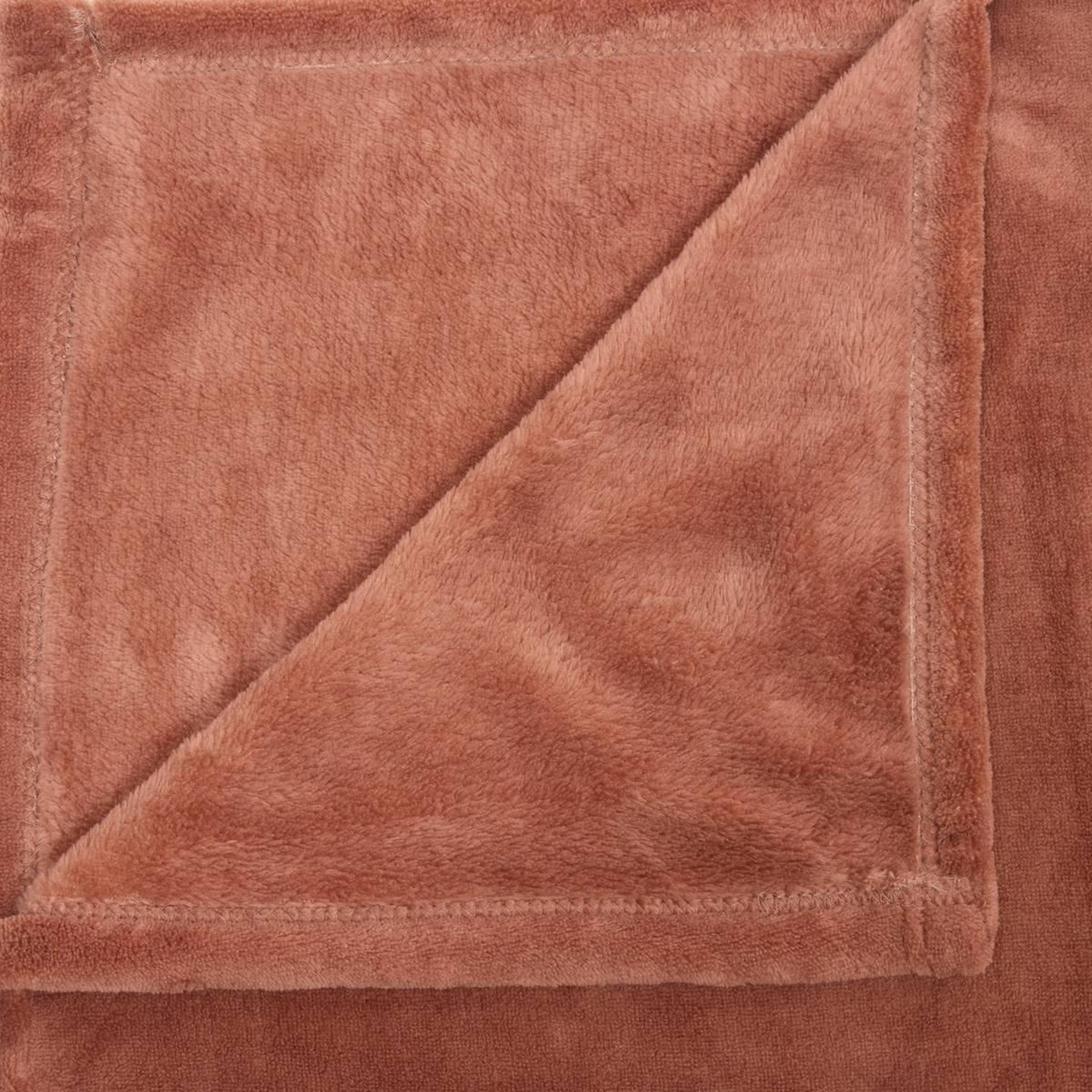 Voir la diapositive 2 : ATMOSPHERA Plaid uni microfibre  kiesa  180x260cm terre de rose