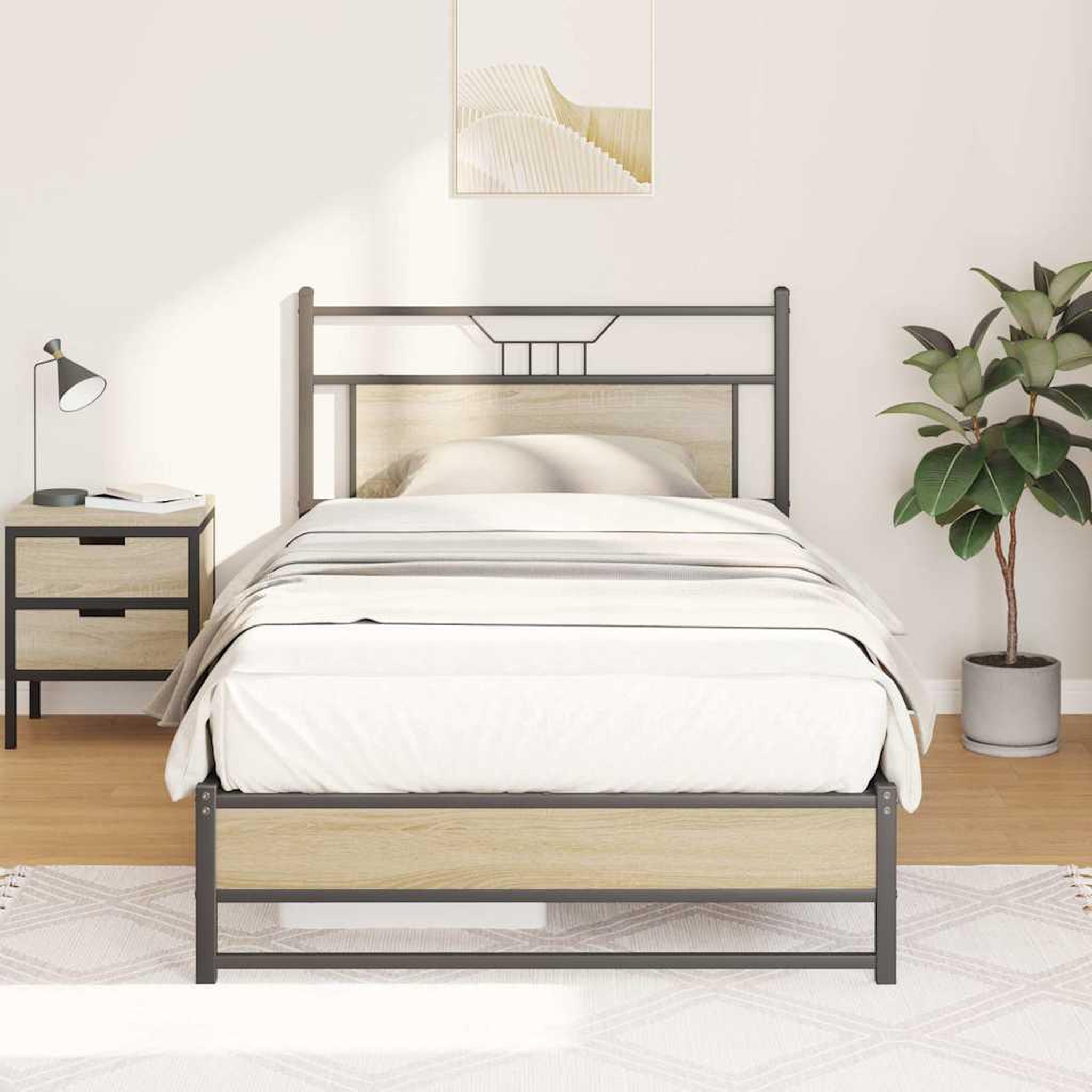 Voir la diapositive 4 : VIDAXL Cadre de lit sans matelas chene sonoma 100x200 cm
