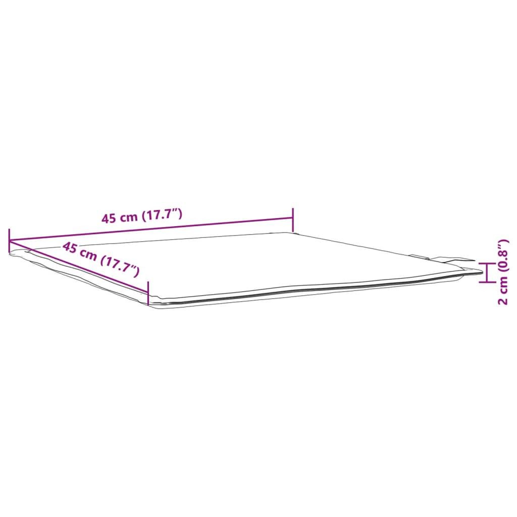 Voir la diapositive 6 : VIDAXL Coussins de siege de jardin lot de 2 creme 45x45x2 cm carre