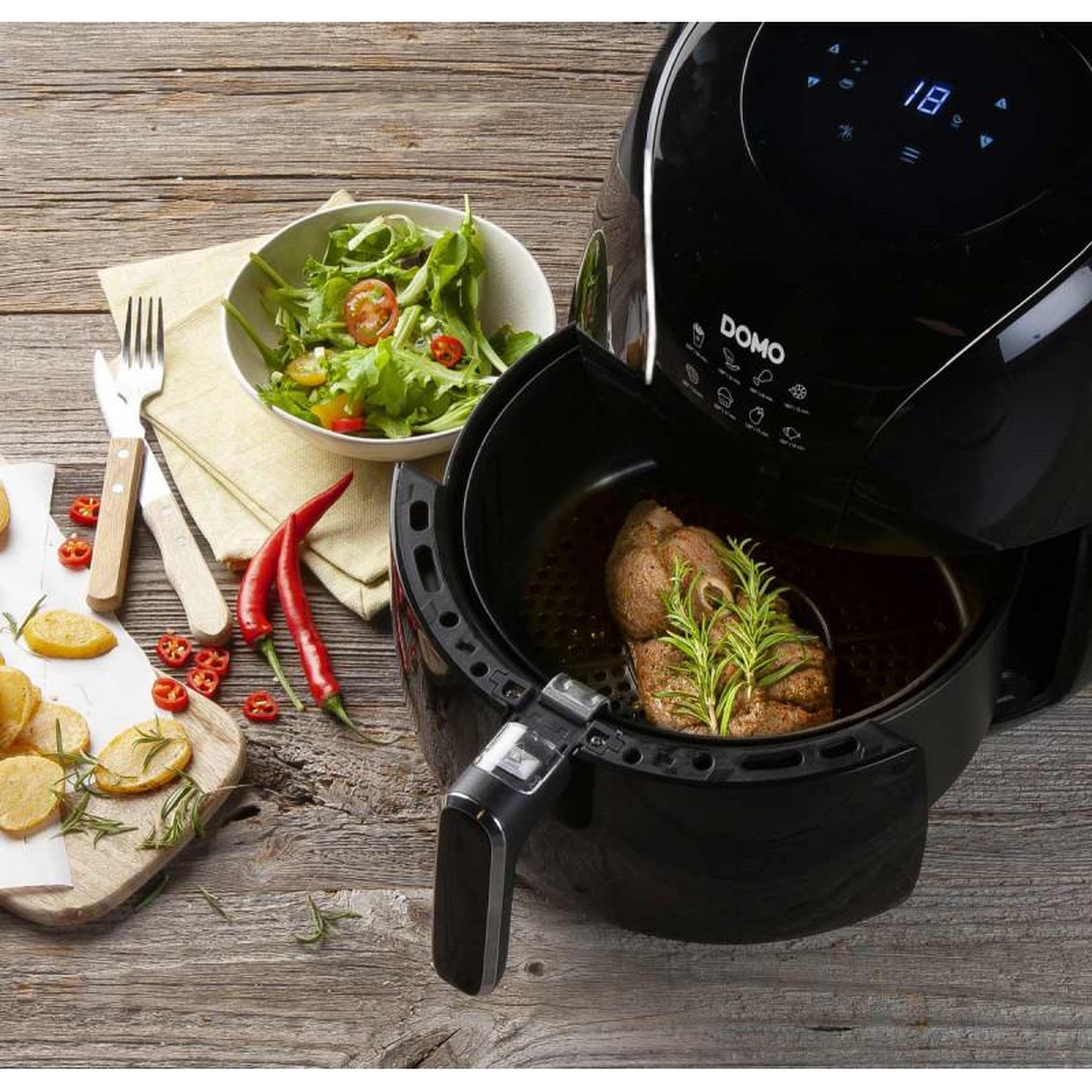 Voir la diapositive 5 : Domo Friteuse sans huile 5.5l 2000w noir - do533fr