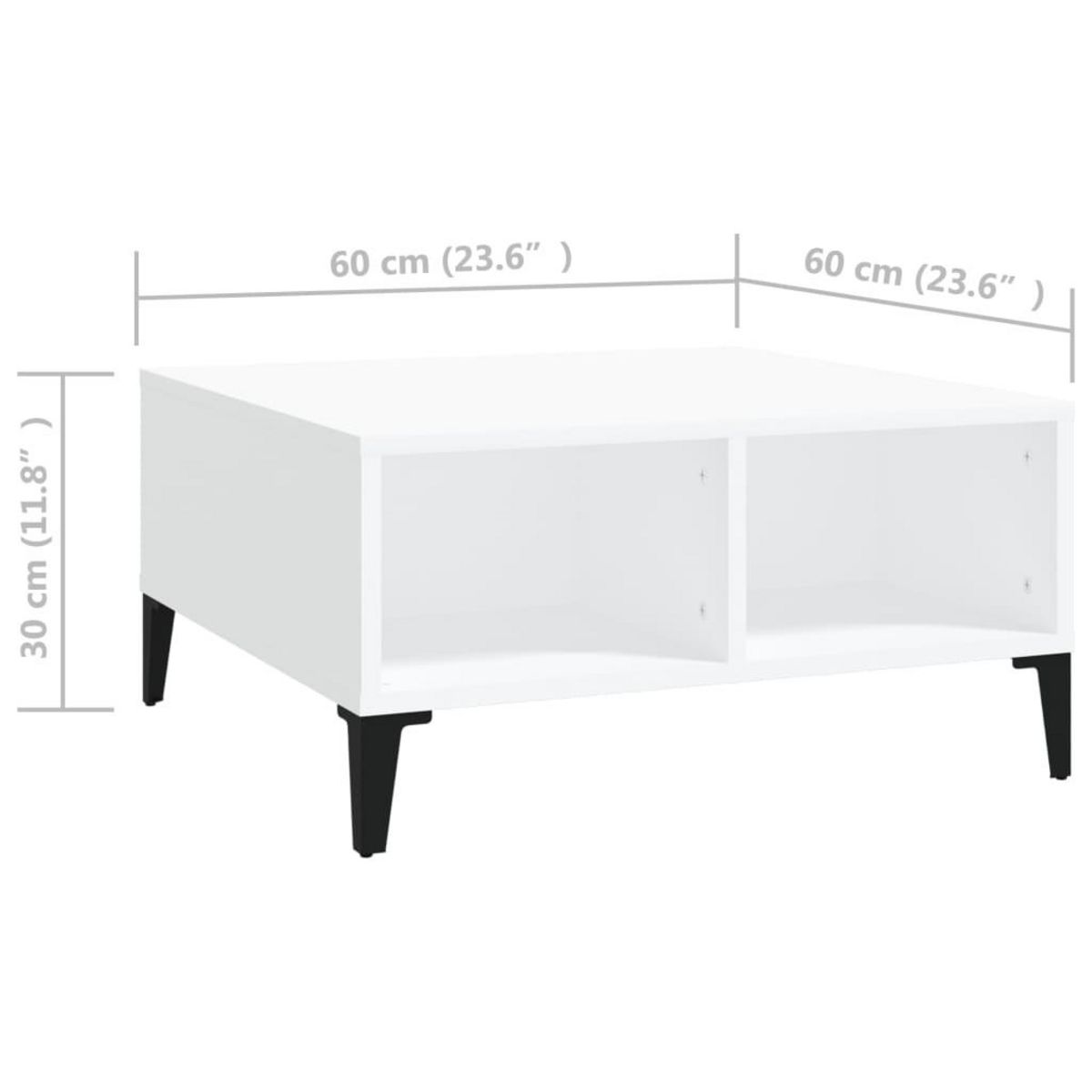 VIDAXL Table basse blanc 60x60x30 cm bois d'ingenierie