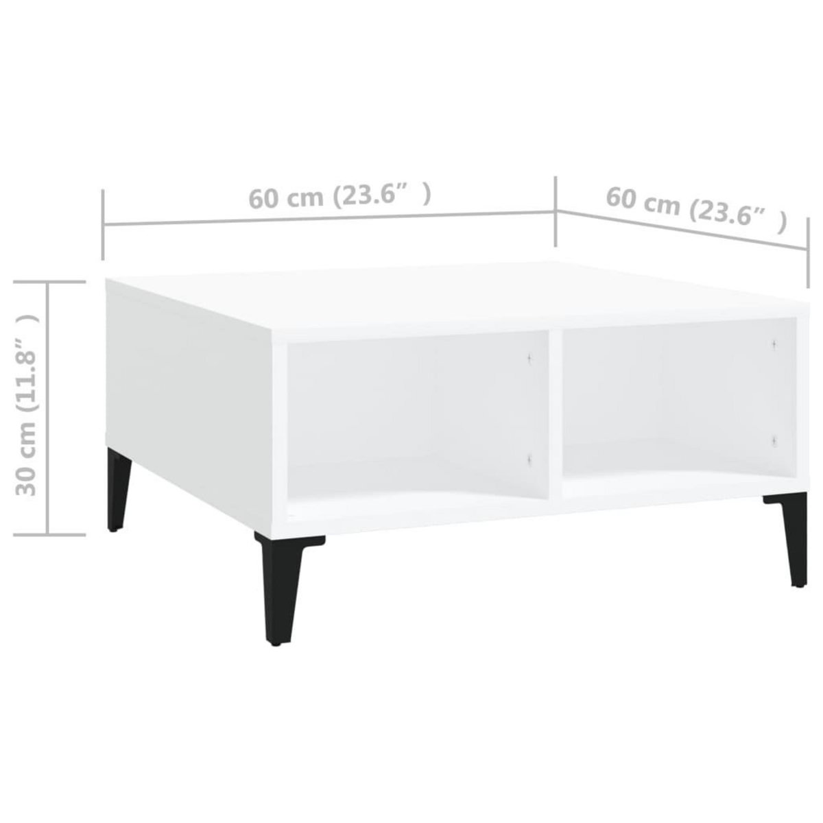 VIDAXL Table basse blanc 60x60x30 cm bois d'ingenierie