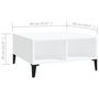 Voir la diapositive 6 : VIDAXL Table basse blanc 60x60x30 cm bois d'ingenierie