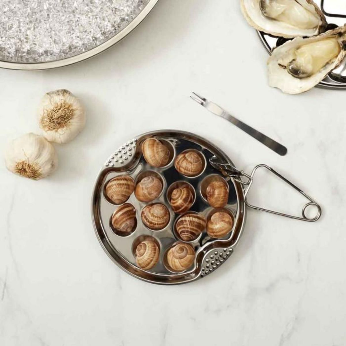 Paris Prix Assiette pour Escargots  12 Pièces  19cm Argent