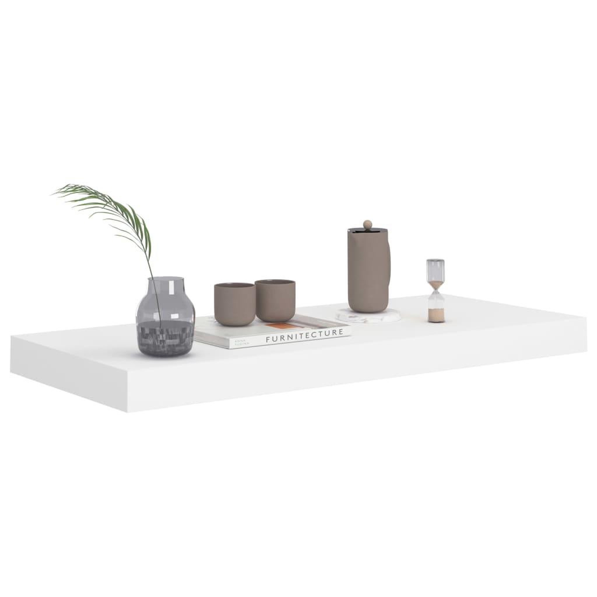 Voir la diapositive 3 : VIDAXL Etageres murales flottantes 4 pcs blanc 60x23,5x3,8 cm MDF