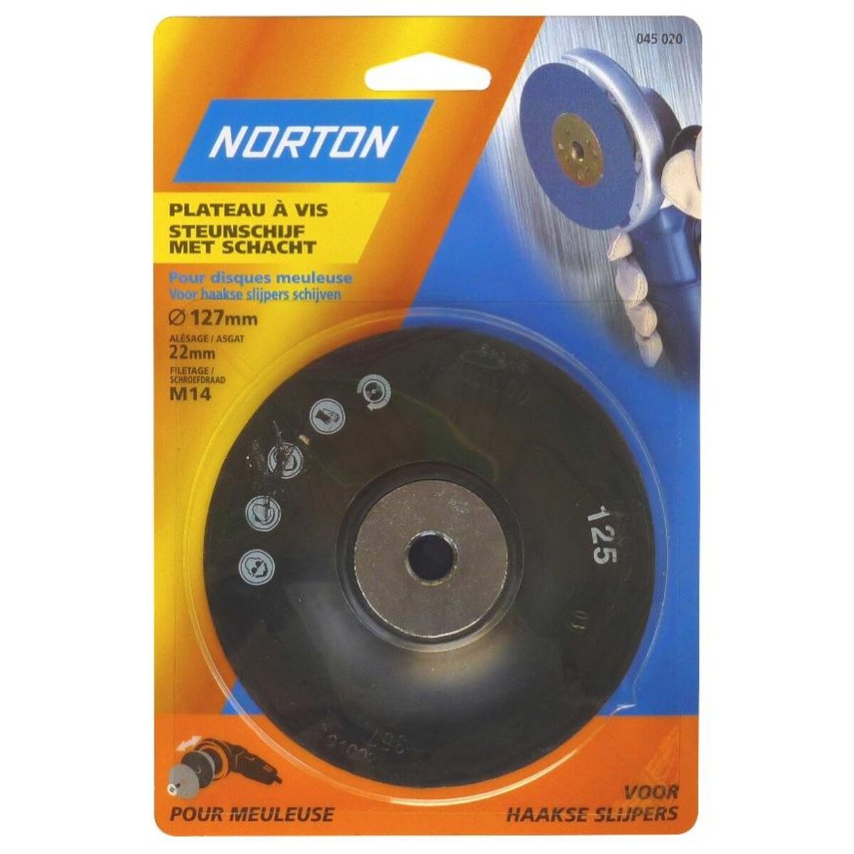 Norton Plateau de ponçage Ø 125 mm pour meuleuse