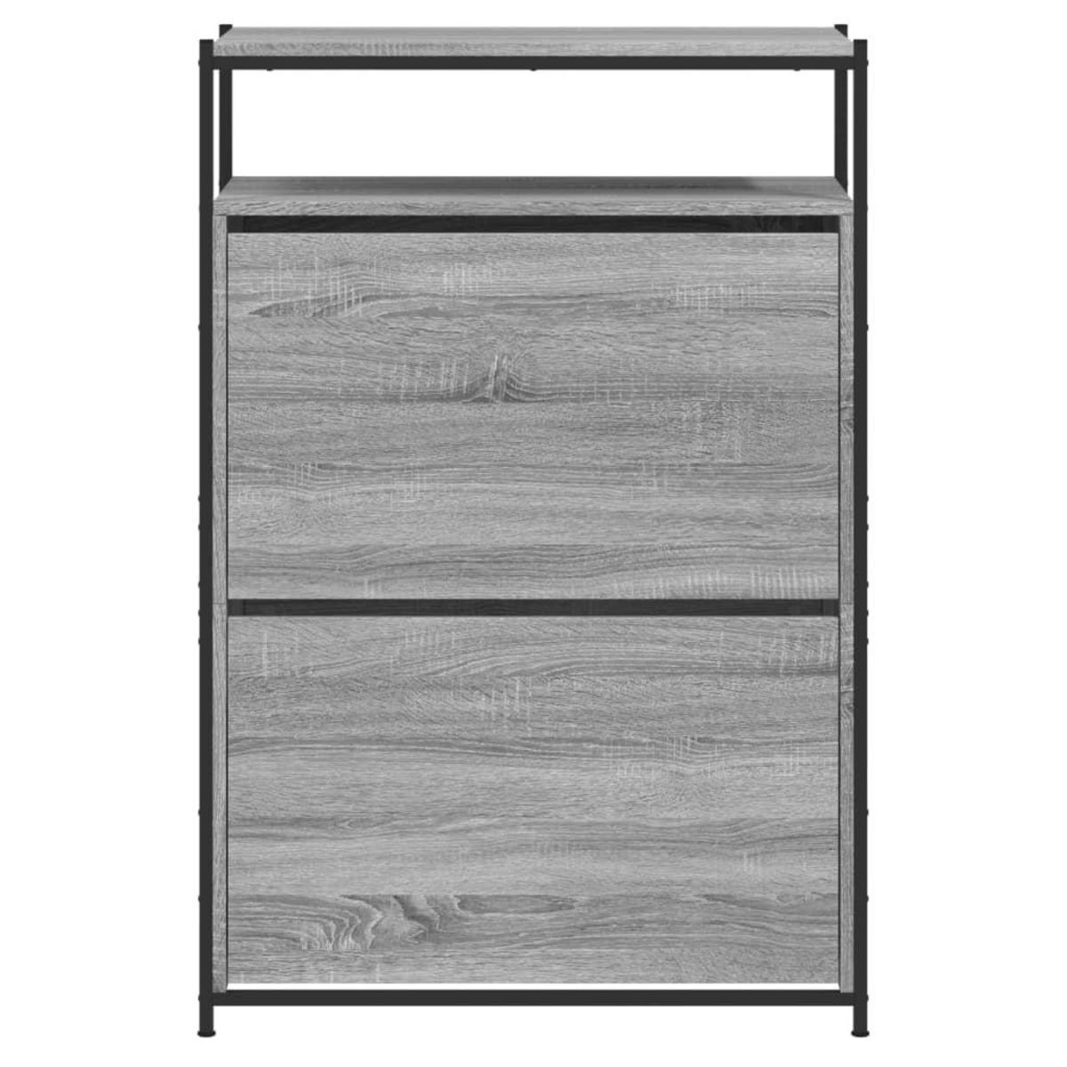 VIDAXL Armoire a chaussures sonoma gris 75x34x112 cm bois d'ingenierie