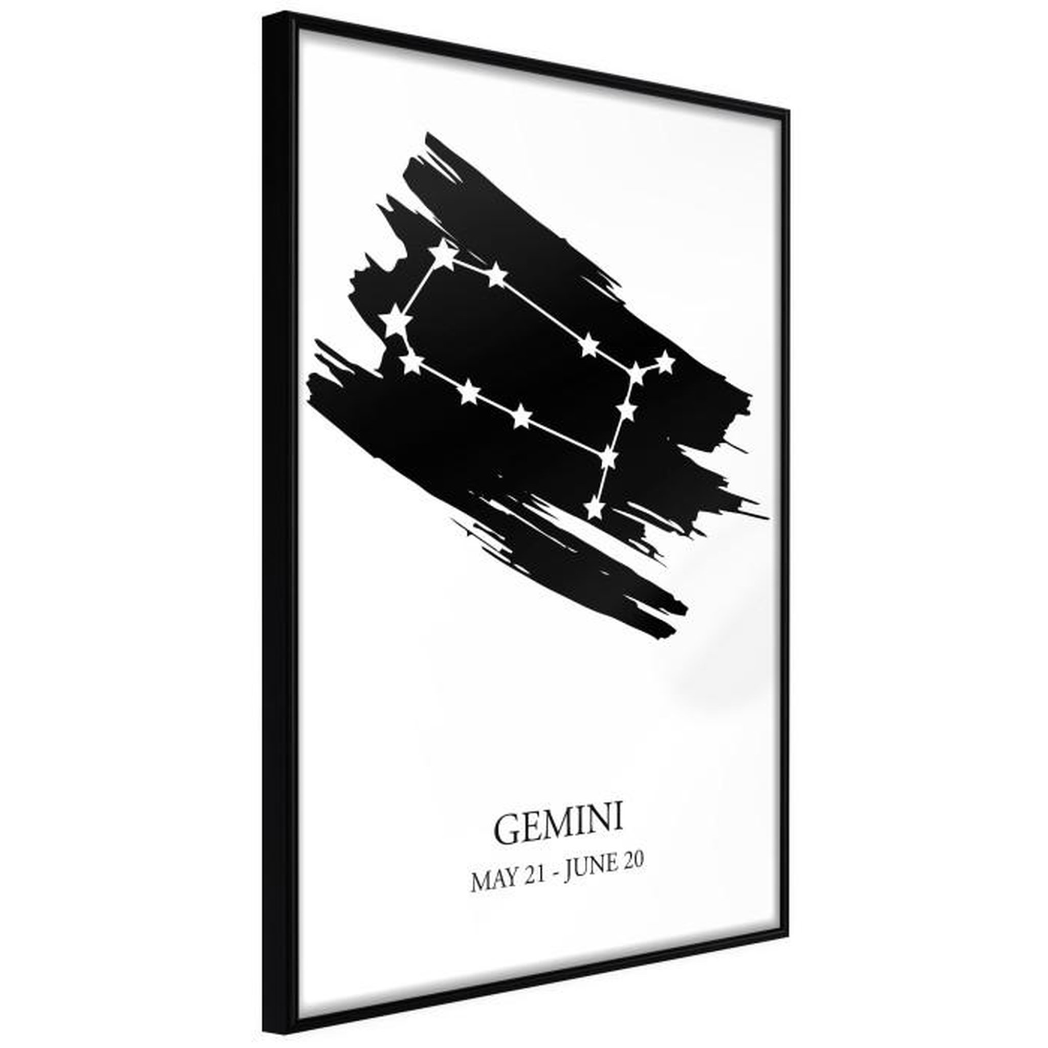 Paris Prix Affiche Murale Encadrée  Zodiac Gemini I. Coloris disponibles : Noir, Jaune