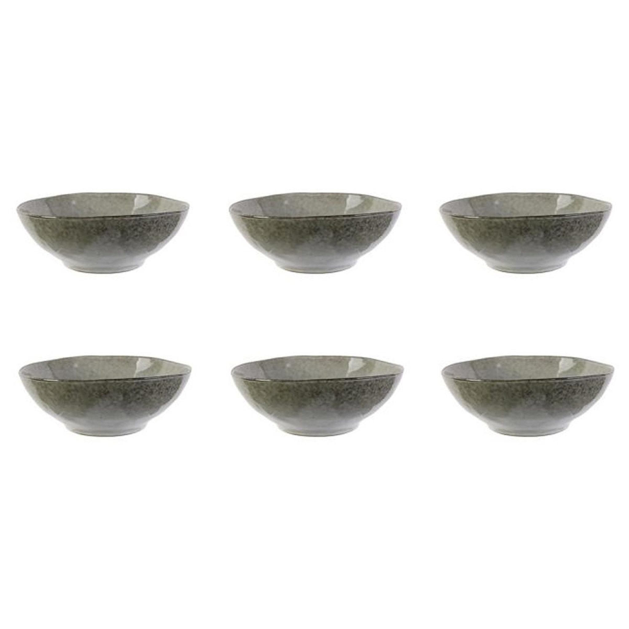 The Home Deco Factory Lot de 6 bols  au grès du temps  19cm gris