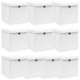 Voir la diapositive 1 : VIDAXL Boîtes de rangement avec couvercle 10pcs Blanc 32x32x32cm Tissu