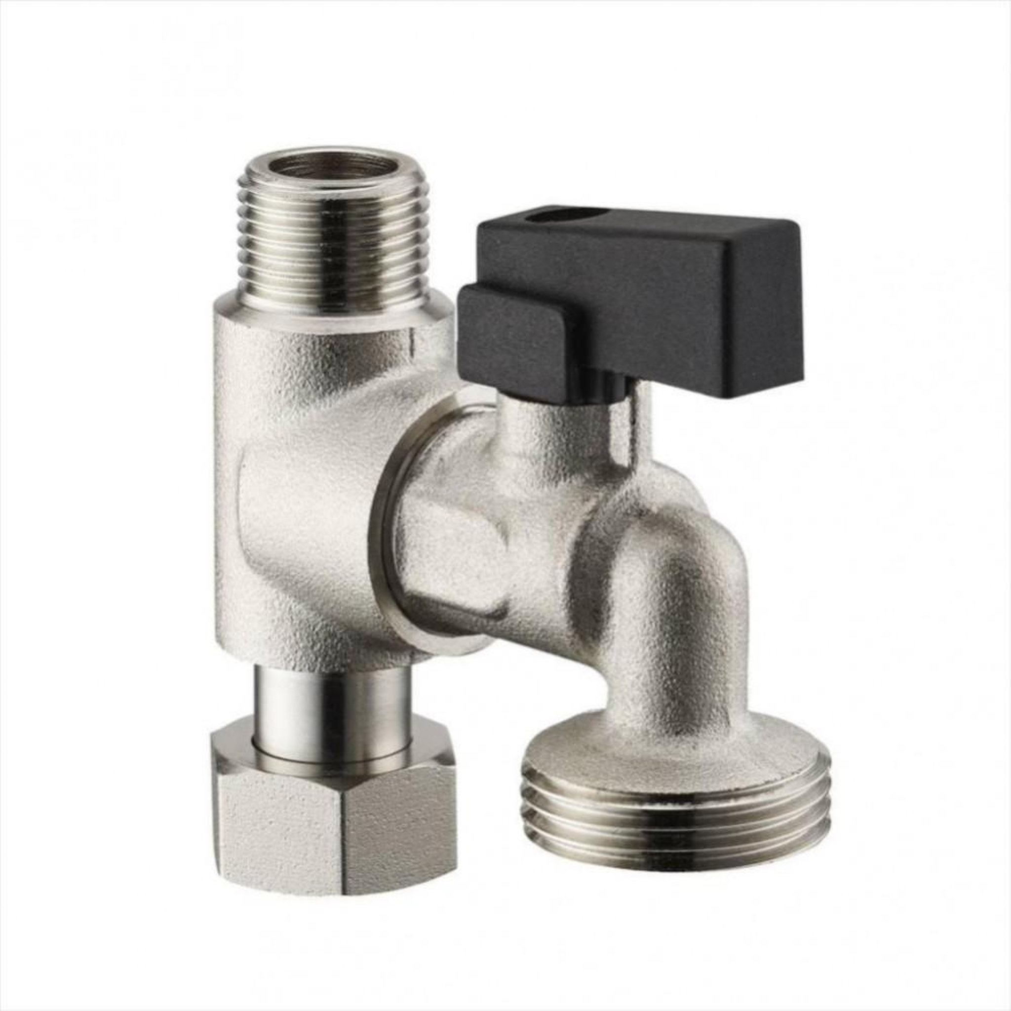 CENTRALE BRICO Té de repiquage avec robinet de machine laver 1/4 de tour, mâle/femelle 12x17mm