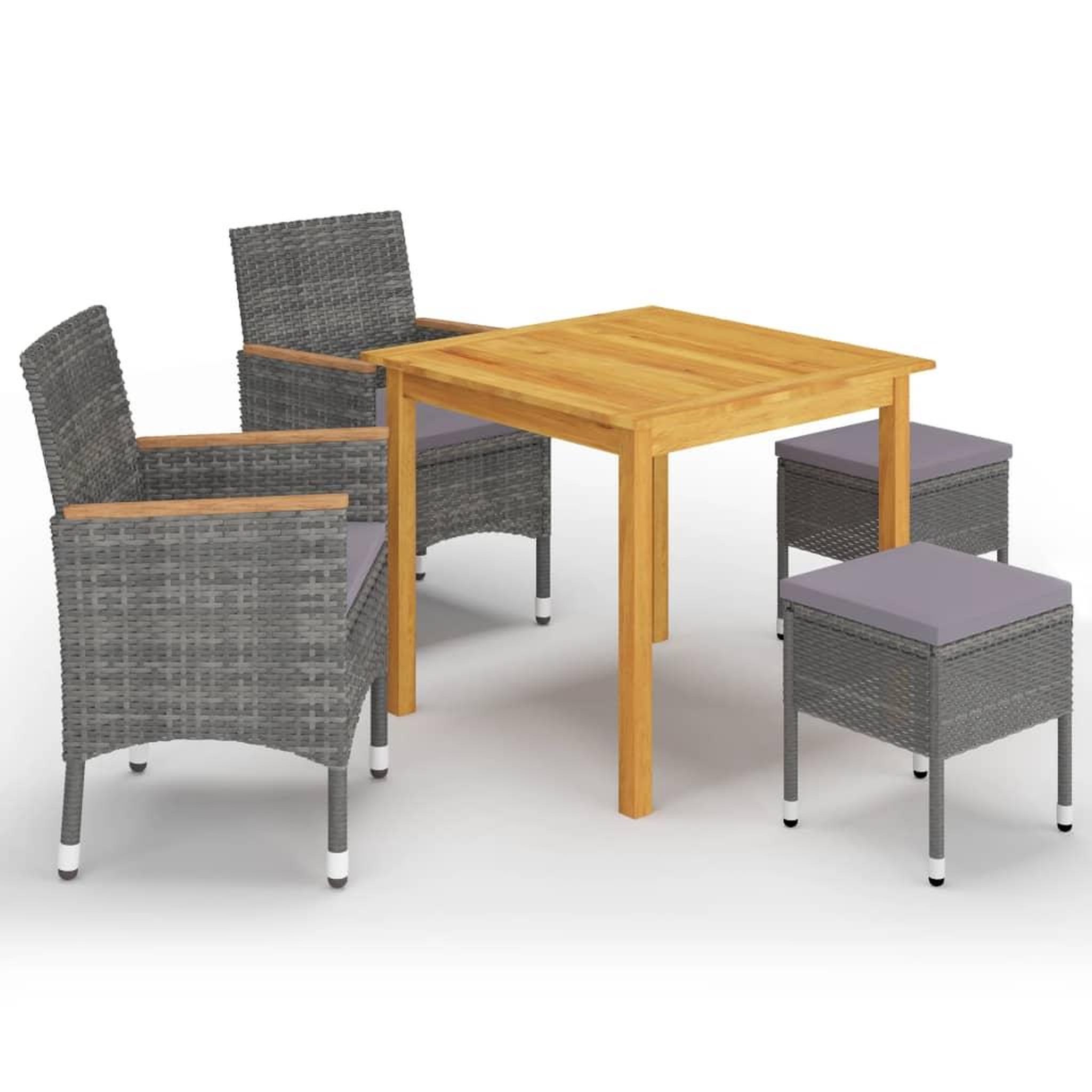 VIDAXL Ensemble a manger de jardin 5 pcs Gris