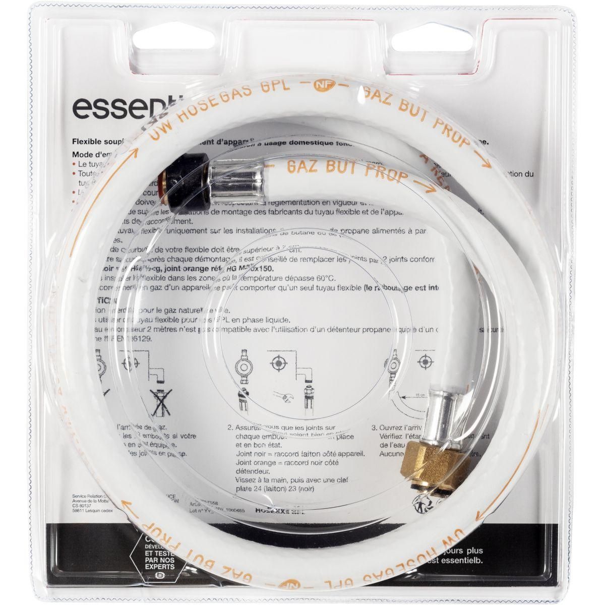 ESSENTIEL B Tuyaux gaz butane/propane 2M TBC 10ans