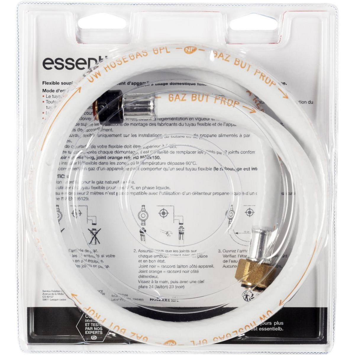 ESSENTIEL B Tuyaux gaz butane/propane 2M TBC 10ans