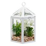 ATMOSPHERA Terrarium Cage Déco  Fleur de Rose  23cm Blanc