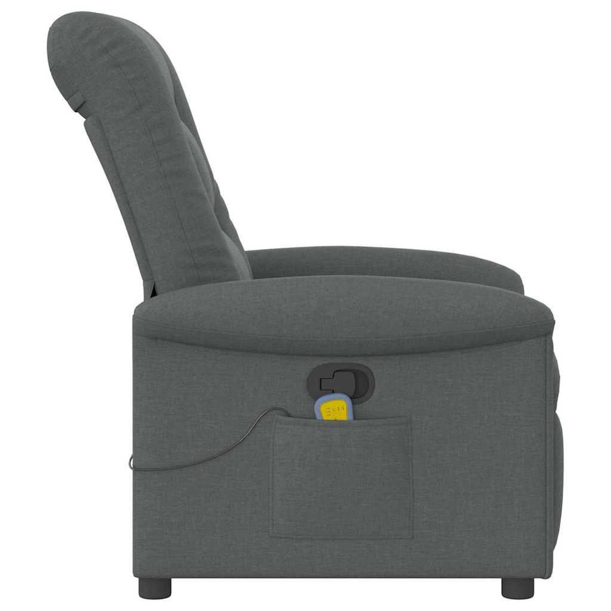 Voir la diapositive 4 : VIDAXL Fauteuil de massage inclinable Gris fonce Tissu