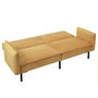 Voir la diapositive 4 : The Home Deco Factory Canapé convertible en velours Bryne - 3 Places - Ocre