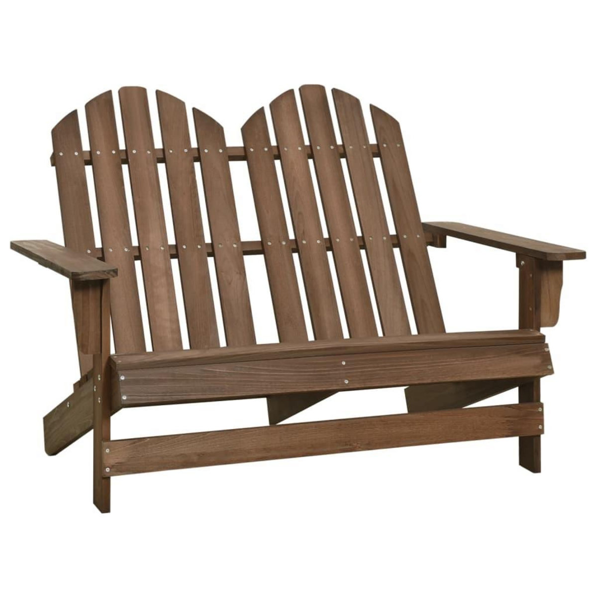 VIDAXL Chaise de jardin Adirondack 2 places bois sapin massif marron