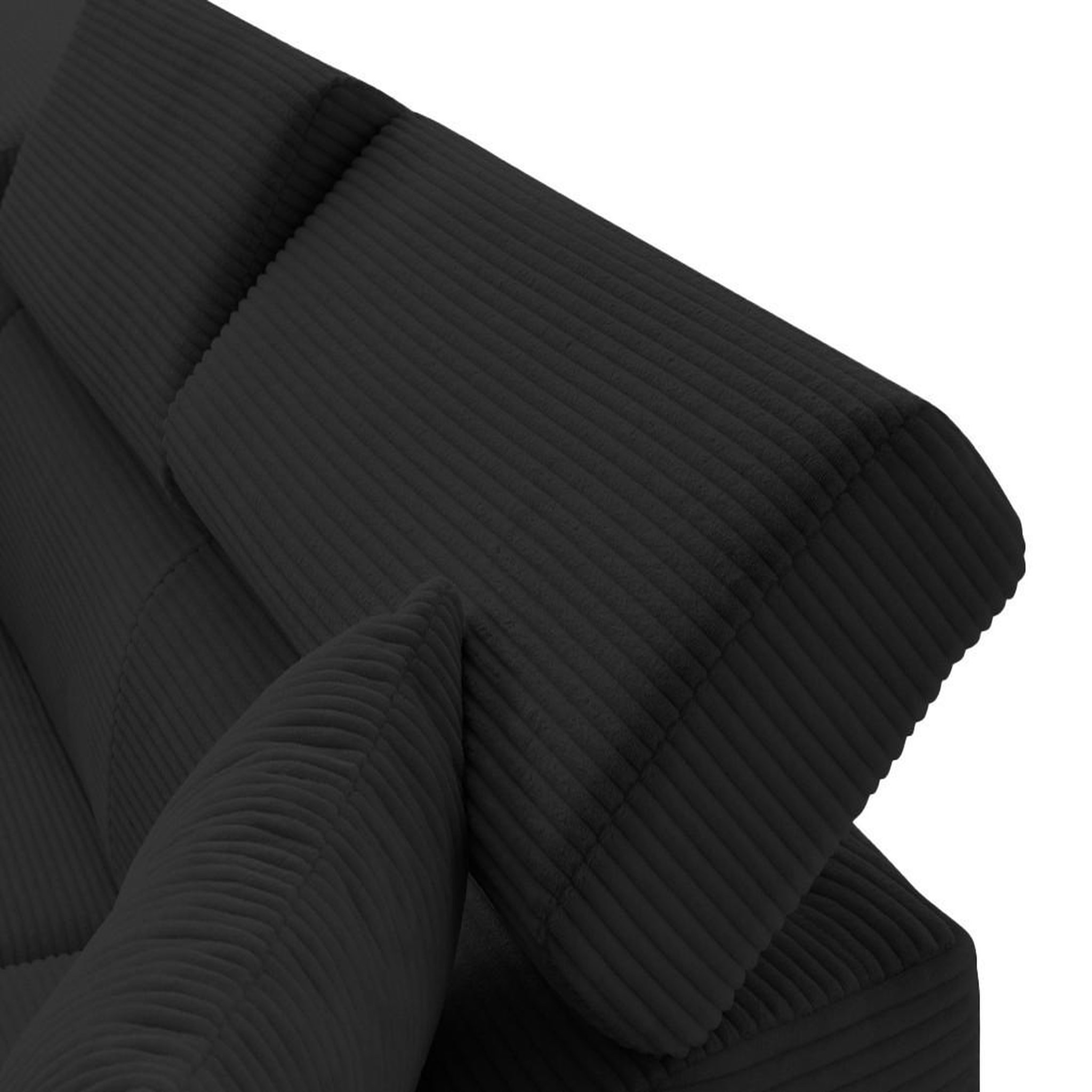 Voir la diapositive 5 : BEST MOBILIER Lisbona - canapé d'angle gauche 5 places convertible avec têtières en velours côtelé