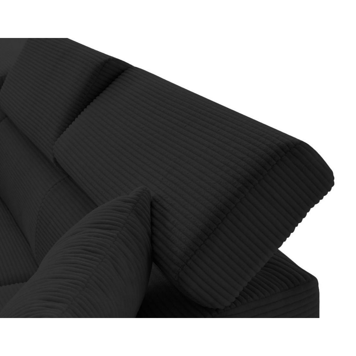 BEST MOBILIER Lisbona - canapé d'angle gauche 5 places convertible avec têtières en velours côtelé