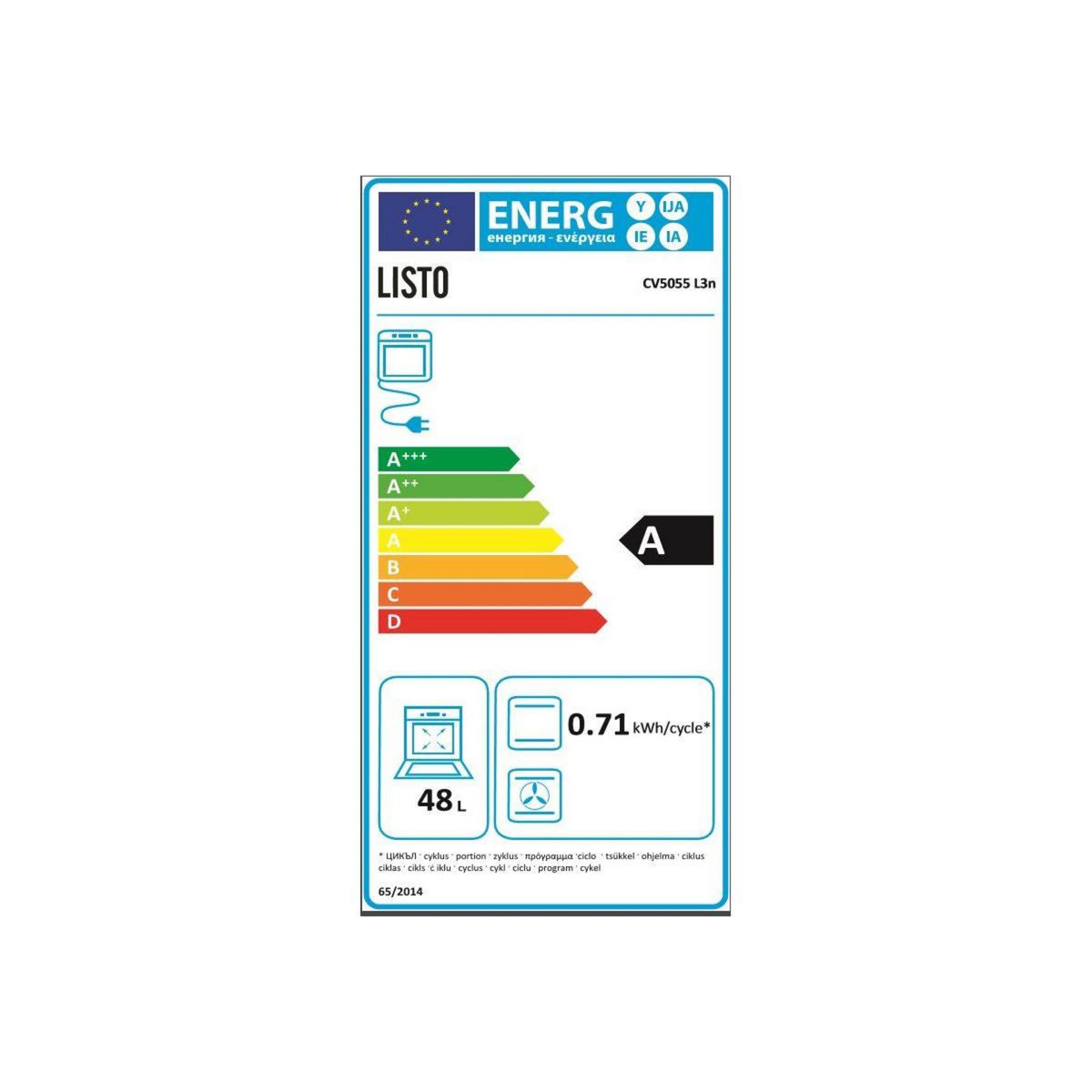 Listo Cuisinière vitrocéramique CV5055 L3n