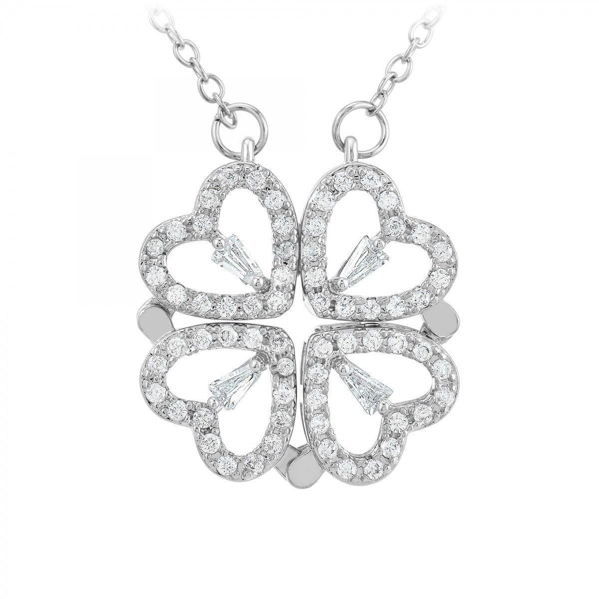 SC CRYSTAL Collier trèfle SC Crystal orné de Cristaux scintillants