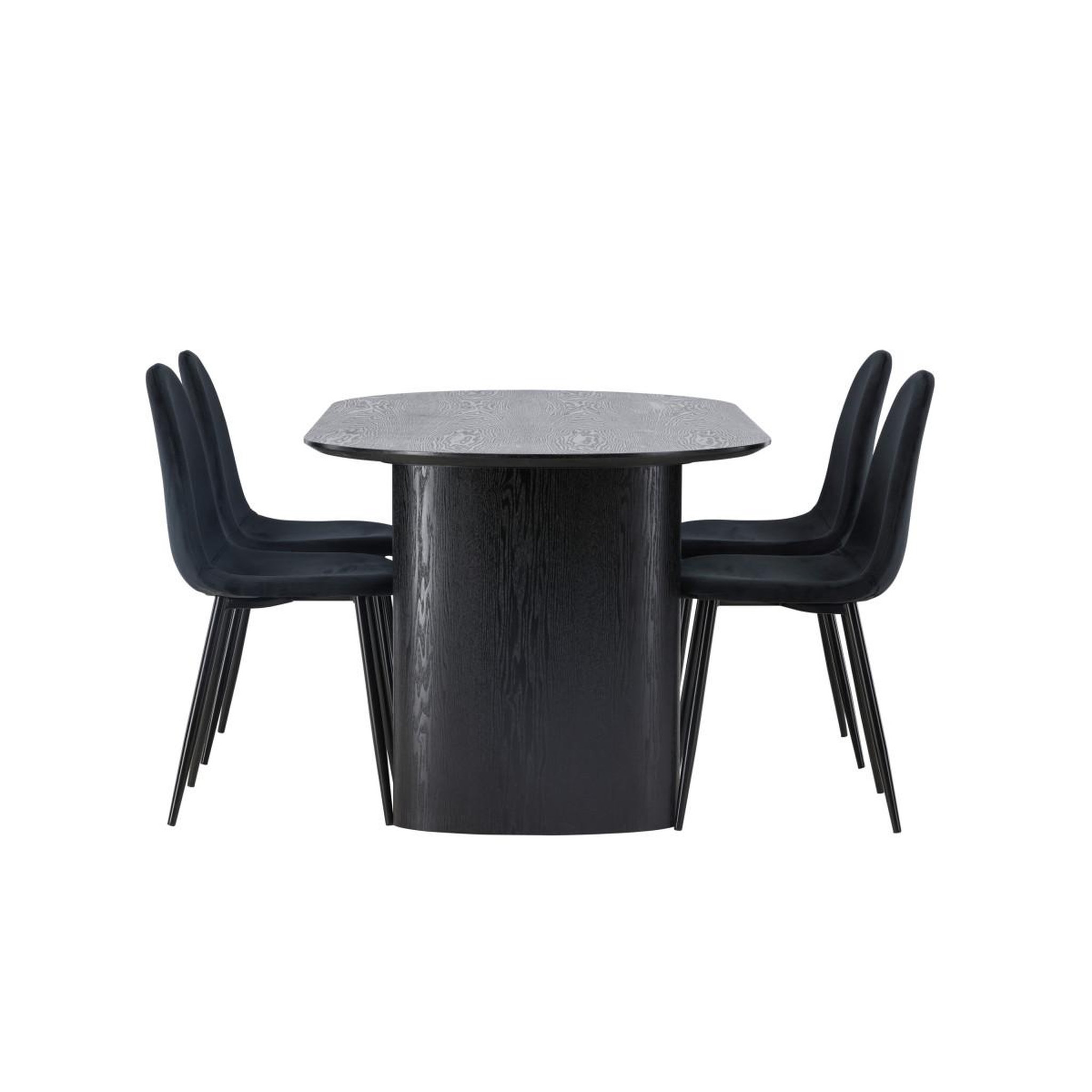 Voir la diapositive 6 : Paris Prix Ensemble table à manger & 4 chaises  isolde & polar  180cm noir