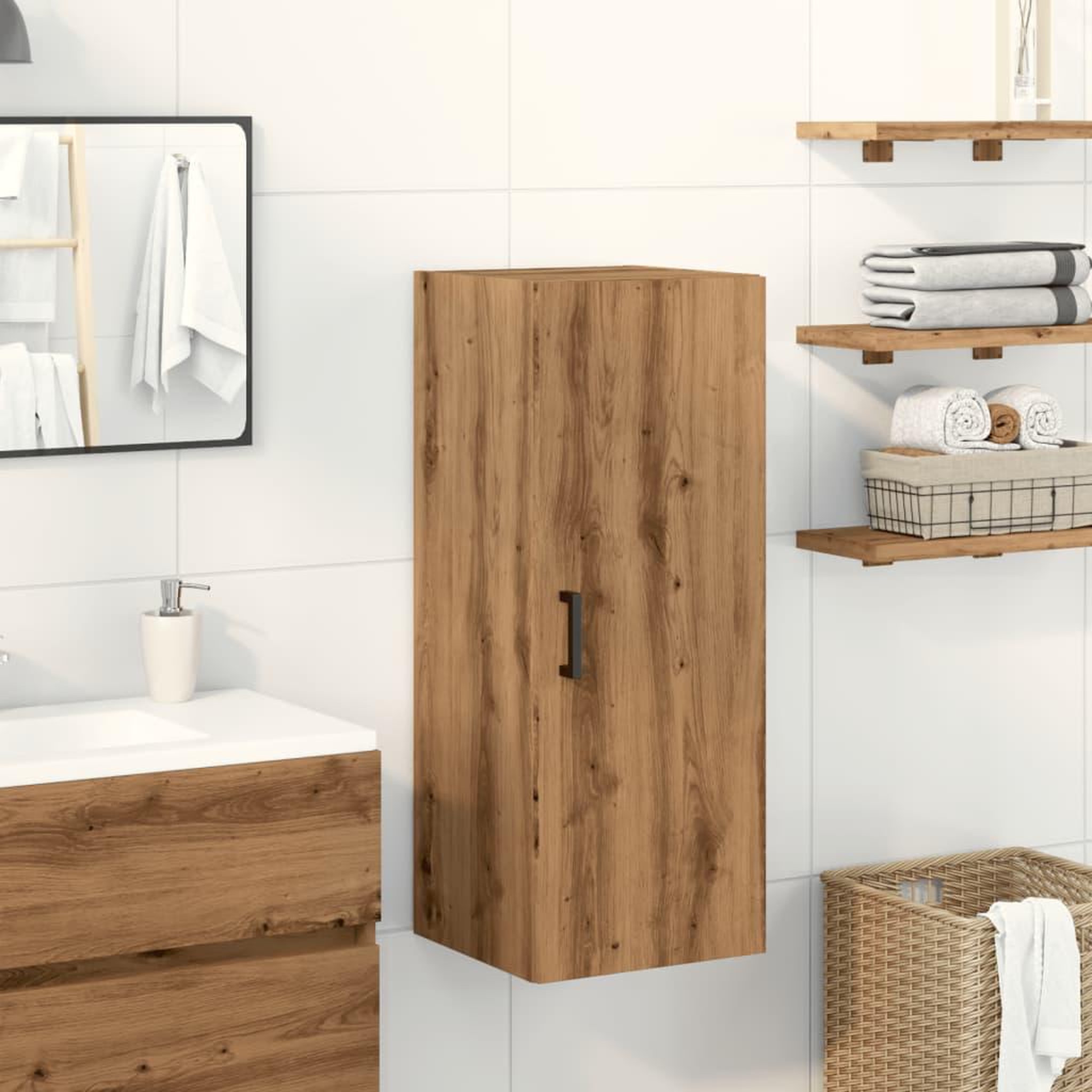 VIDAXL Armoire murale chene artisanal 34,5x34x90 cm bois d'ingenierie