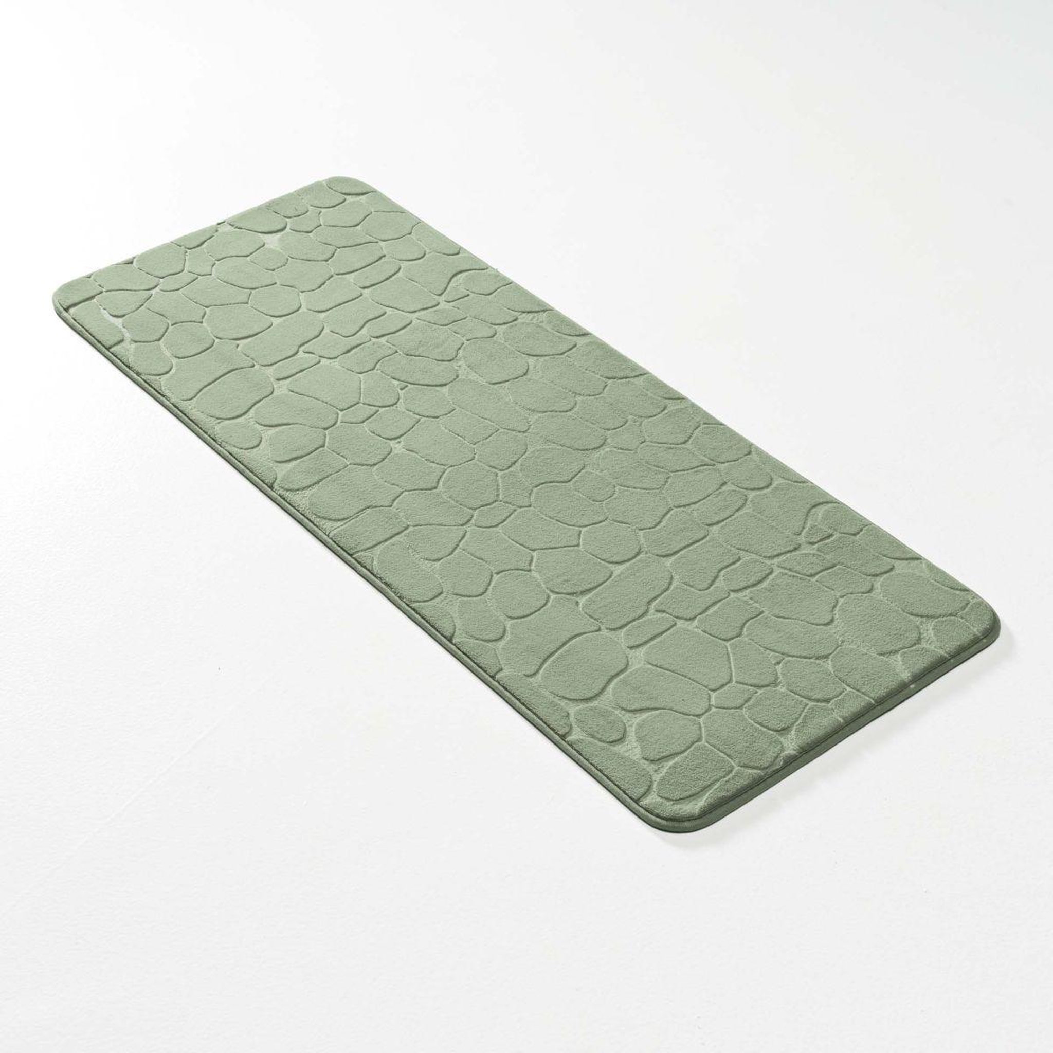 Voir la diapositive 2 : Douceur d'Intérieur Tapis de bain  ricochet  50x120cm sauge