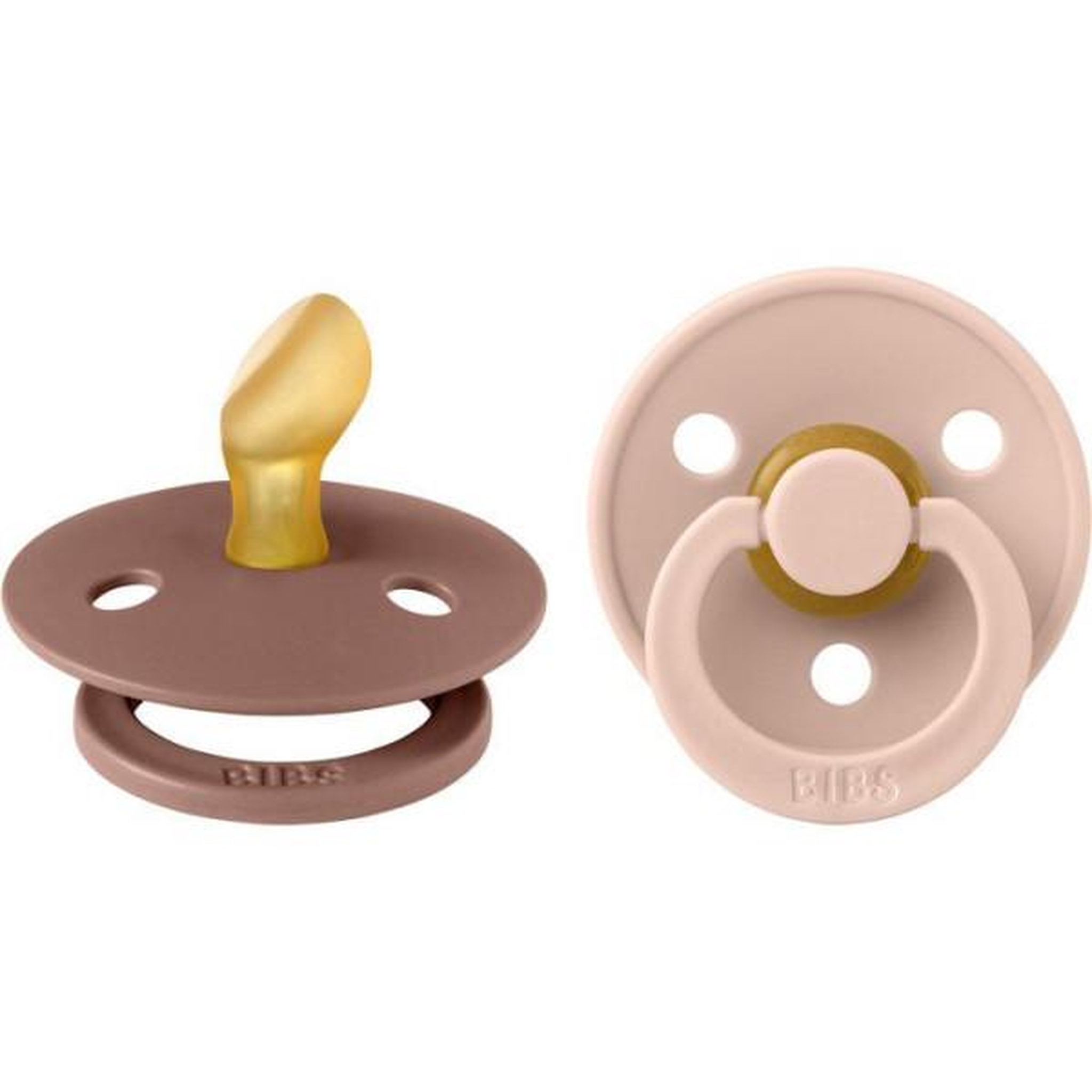 BIBS Sucette bébé - BIBS - Colour - Embout anatomique - Pack de 2 - Caoutchouc naturel - Taille 1 Blush Woodchuck