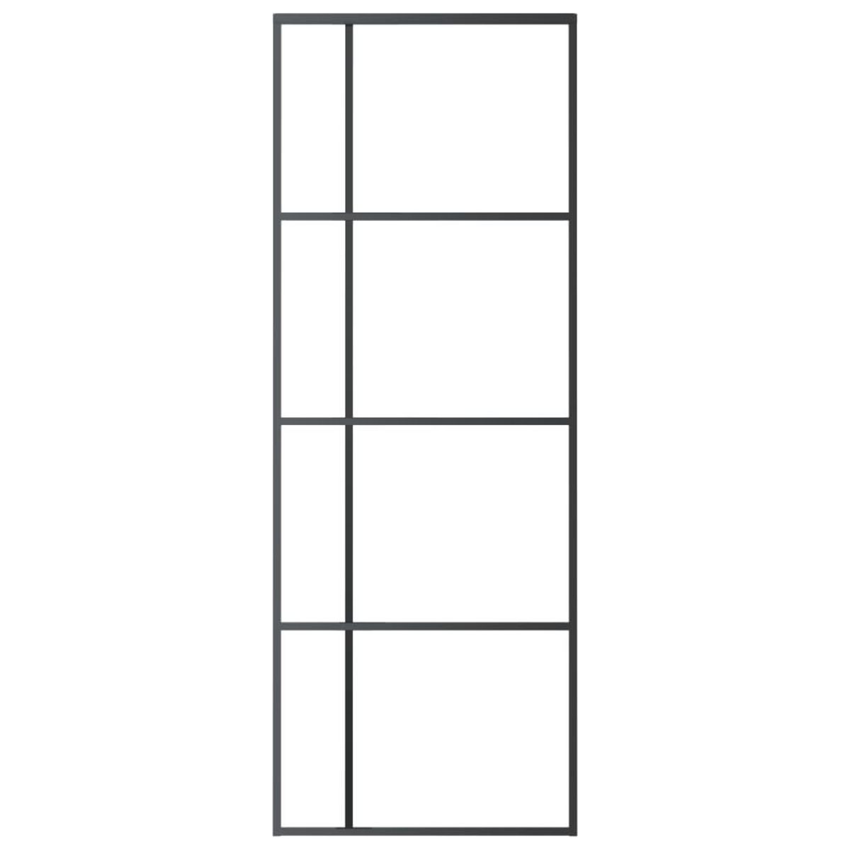 VIDAXL Porte coulissante Verre ESG et aluminium 76x205 cm Noir