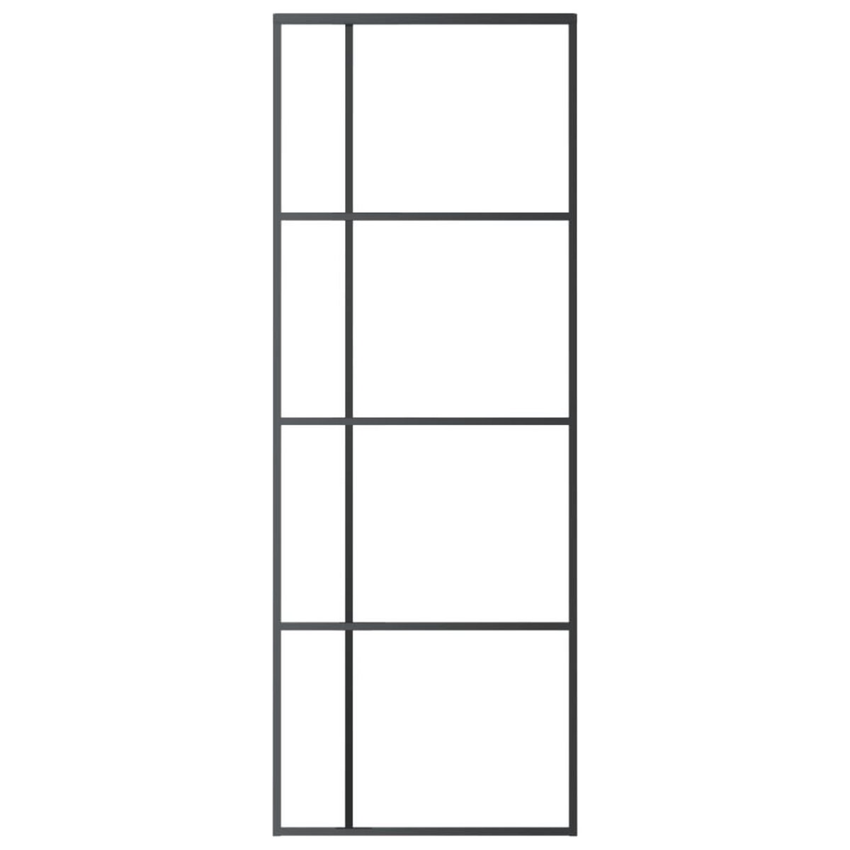 VIDAXL Porte coulissante Verre ESG et aluminium 76x205 cm Noir