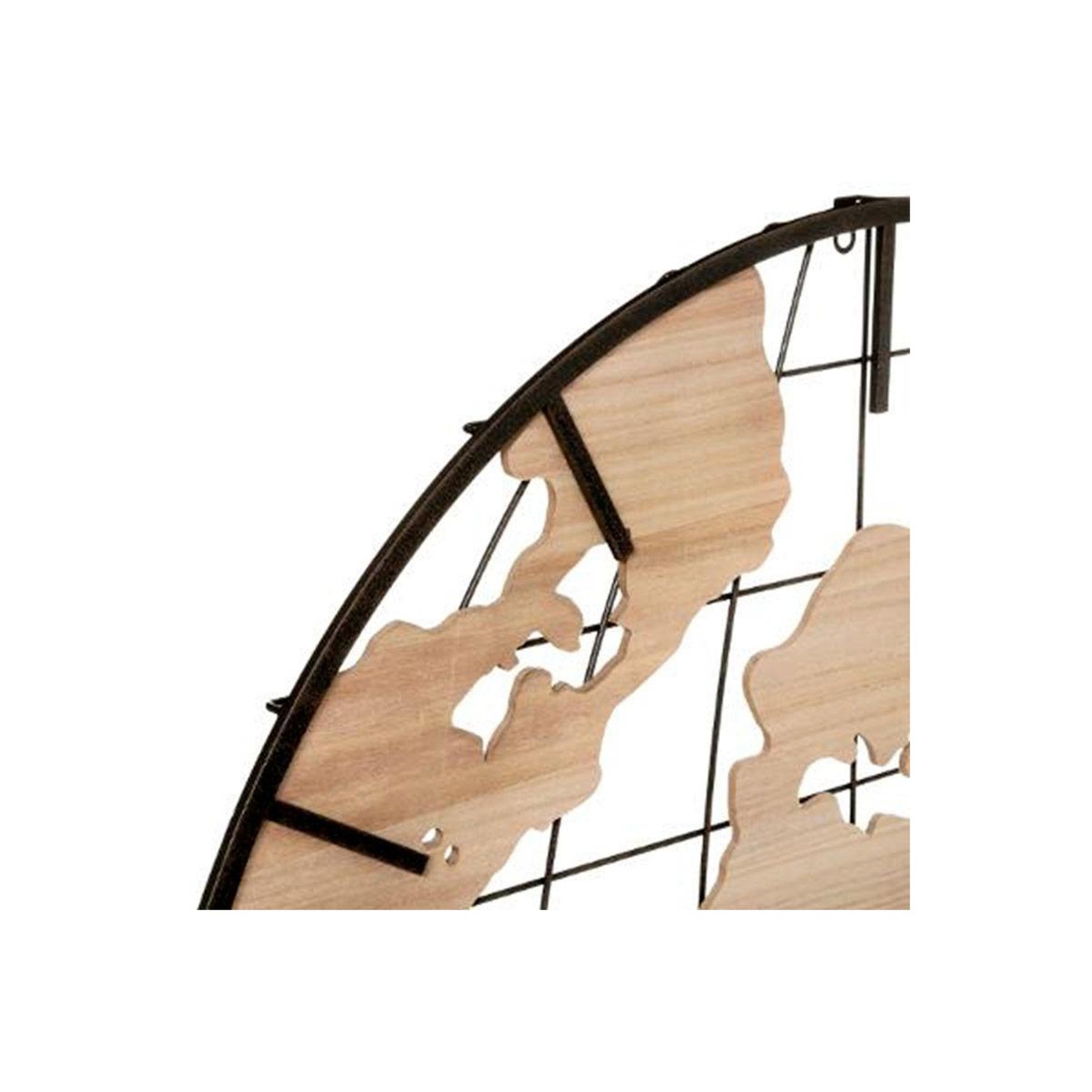 Voir la diapositive 2 : ATMOSPHERA Horloge murale design  monde  90cm naturel