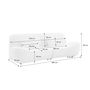 Voir la diapositive 4 : SWEEEK Canapé 3 places en bouclette blanche L 265 x P 114 x H 85cm - Nia