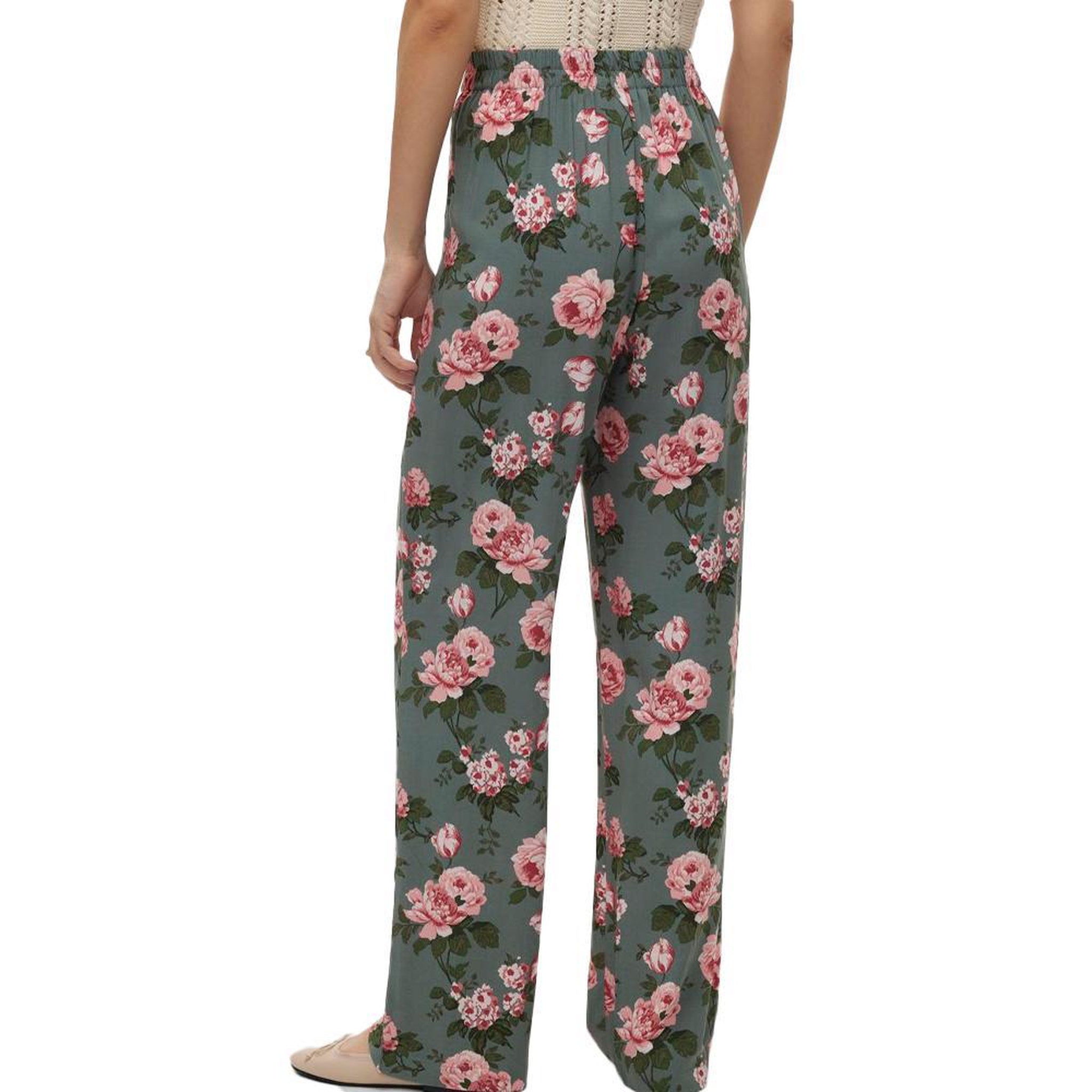 Voir la diapositive 2 : Vero Moda Pantalon Fluide /Rose à Motifs Femme Vero Moda Easy Joy